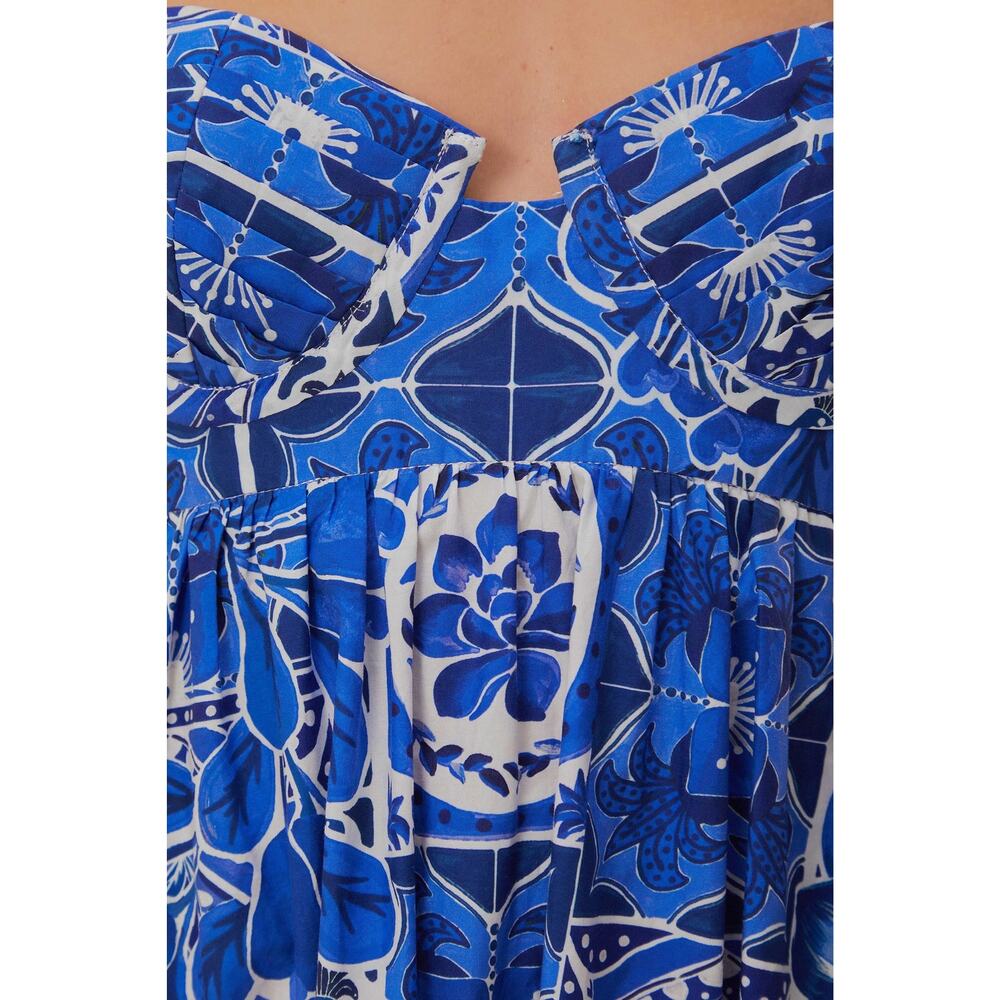 FARM Rio Blue Tile Dream XL Sleeveless Maxi Dress - Picture 8 of 16